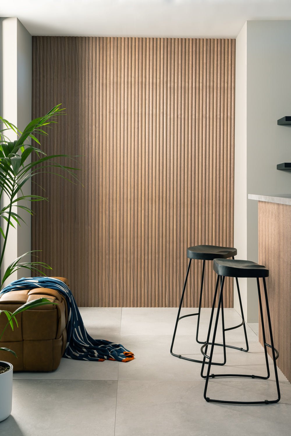 Arborelle Walnut Reeded Wall Panel