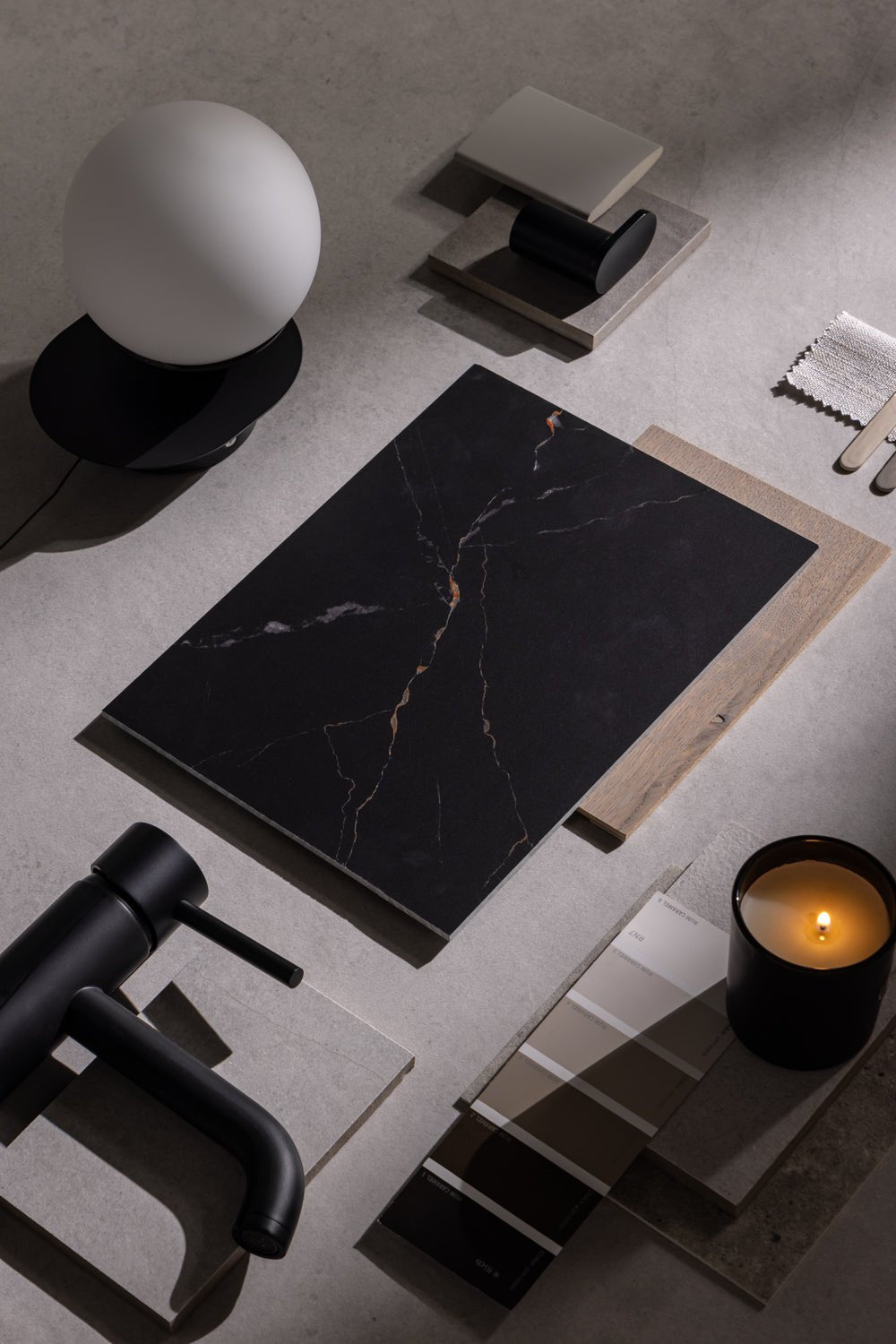 Elemence Marquina Black Marble Effect Sample