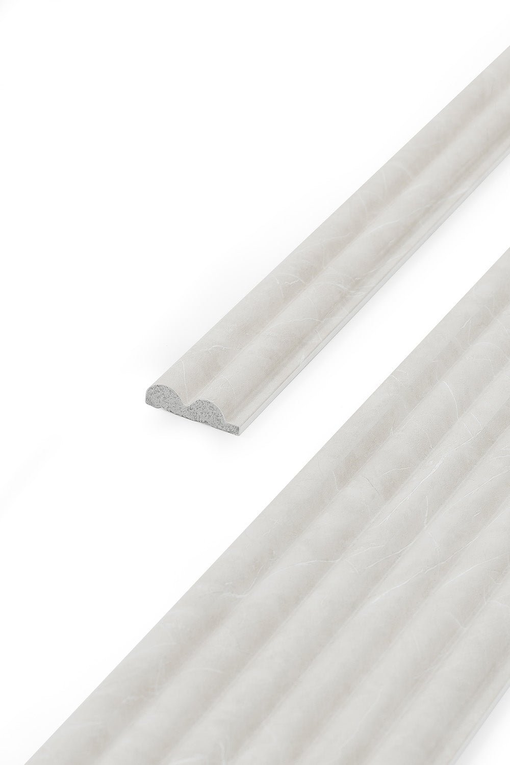 Reeded Waterproof White Marble End Cap